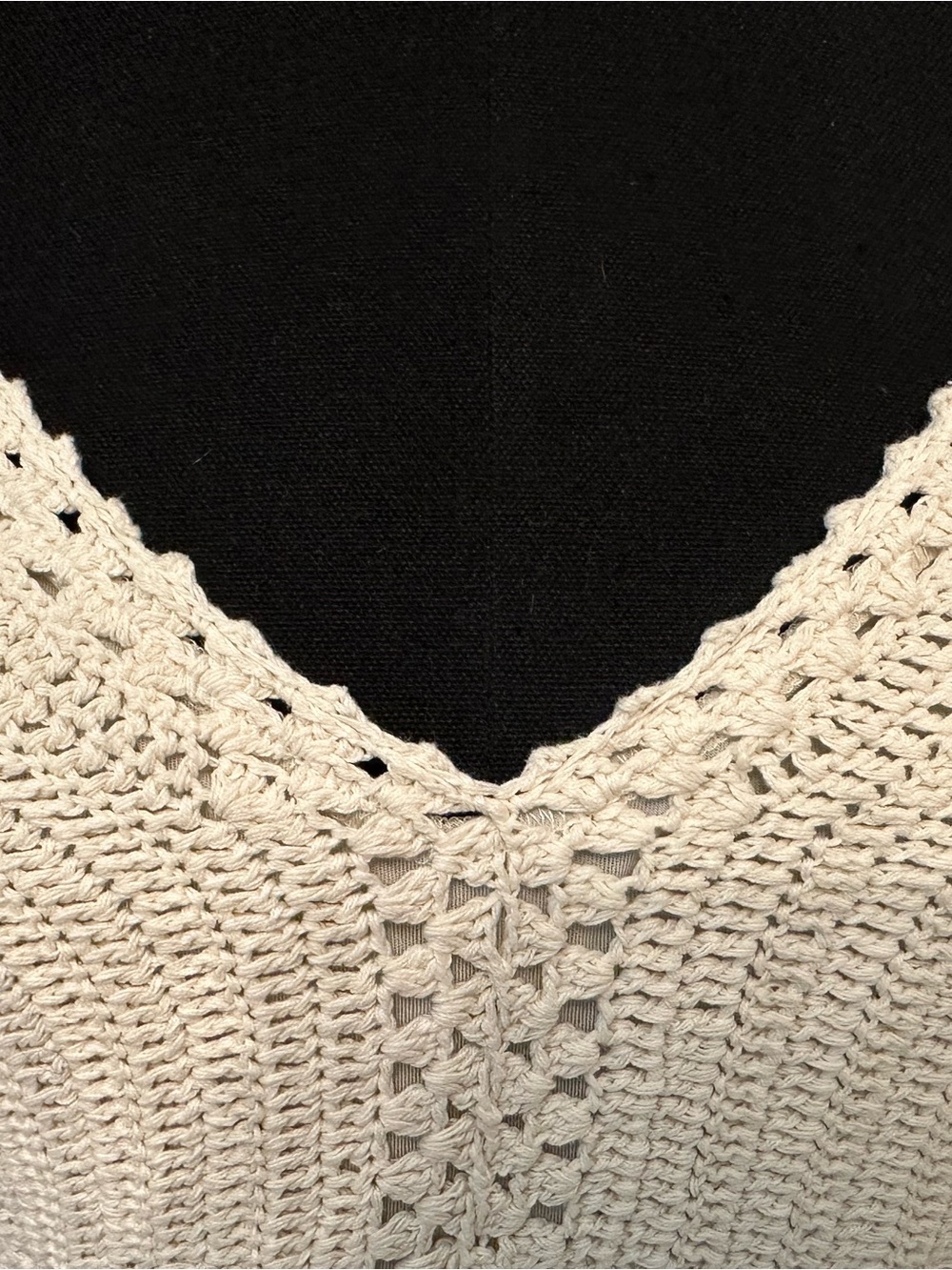 American Eagle Ivory Crochet Bodice Tiered Maxi Dress Lined Cottagecore Small - Picture 6 of 16
